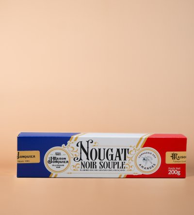 Nougat Noir Souple aux Amandes de France